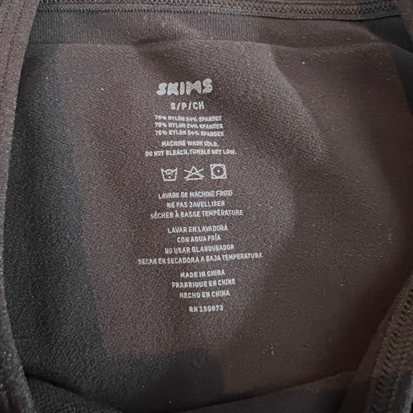 Skims Sculpting Mid Thigh Bodysuit Onyx Black Small Shapewear Adjustable Straps - Picture 7 of 10